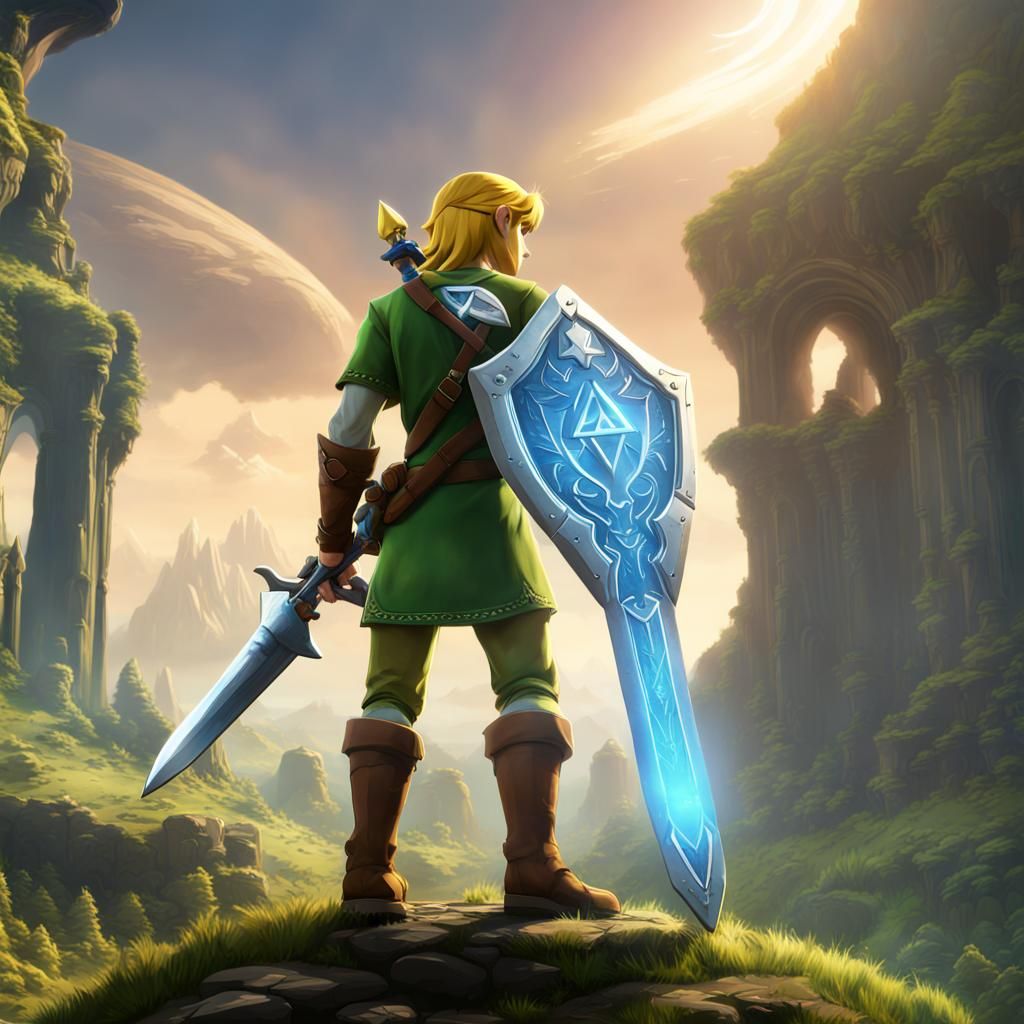 Link from Zelda Enters Halo: Crossover Art