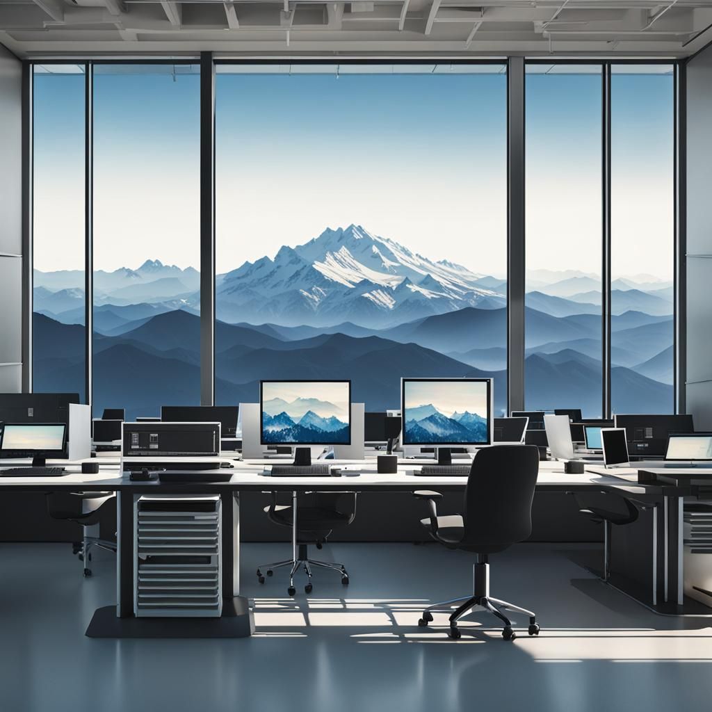 Secret Computer Lab Overlooking Mountain Range