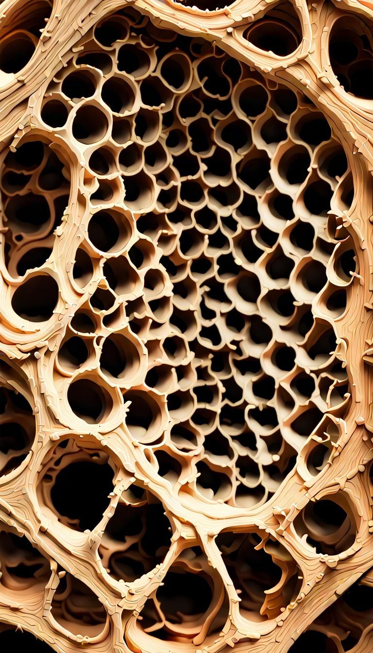 Dramatic Cross-Sectional Illustrations of Wild Hornets Nest....
