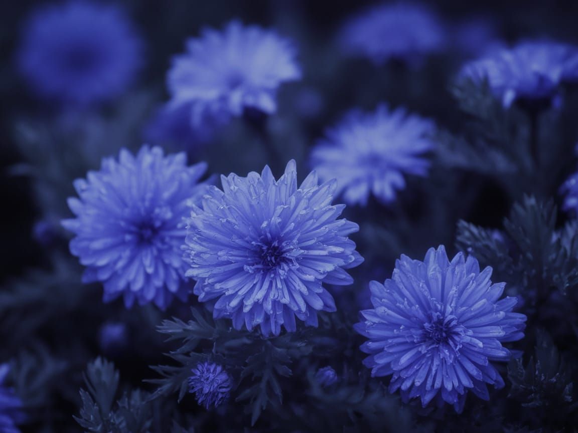Mystical Blue Bloom in Ethereal Landscape