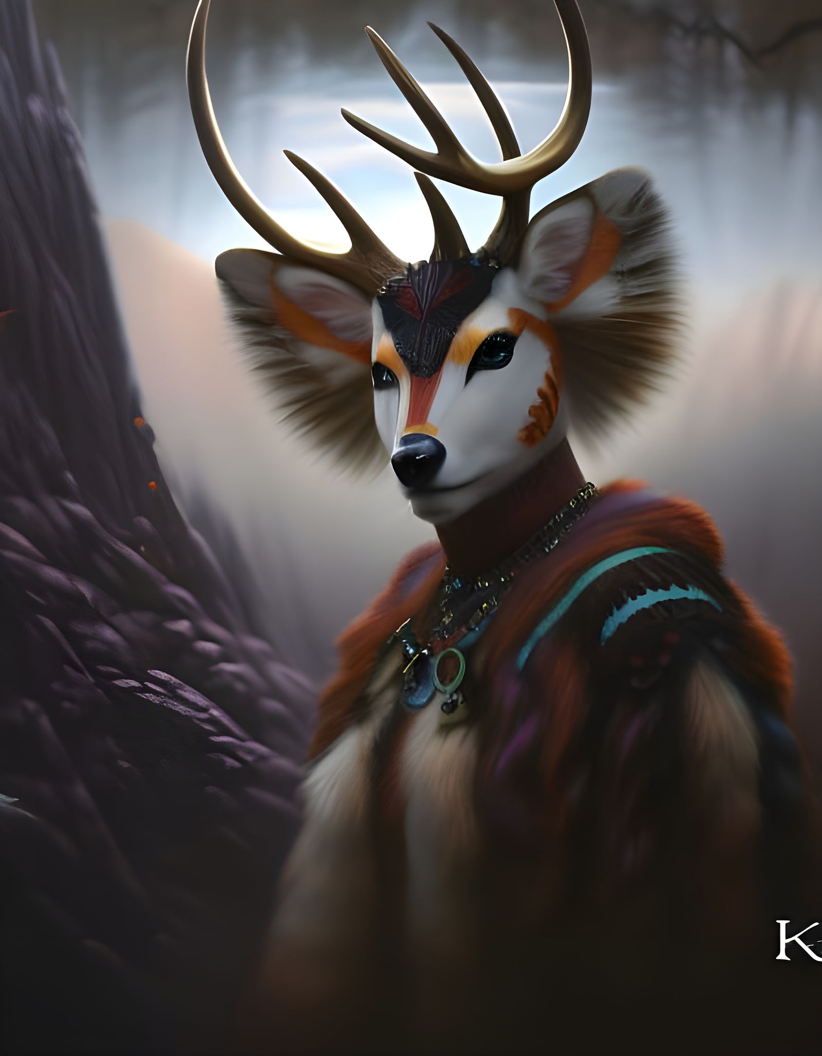 Native American as deer woman