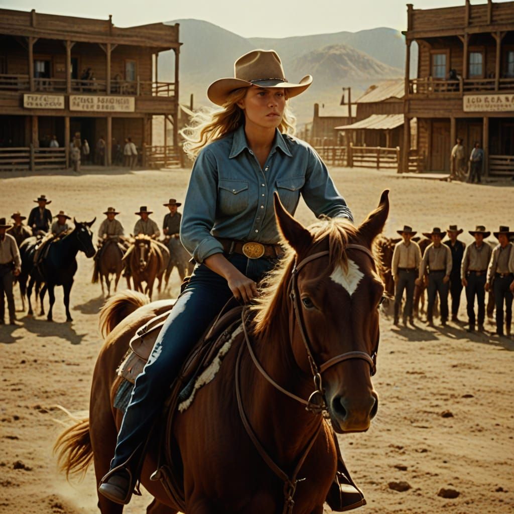 Sensational Blonde Cowgirl Tames Fierce Bull in Classic Old ...