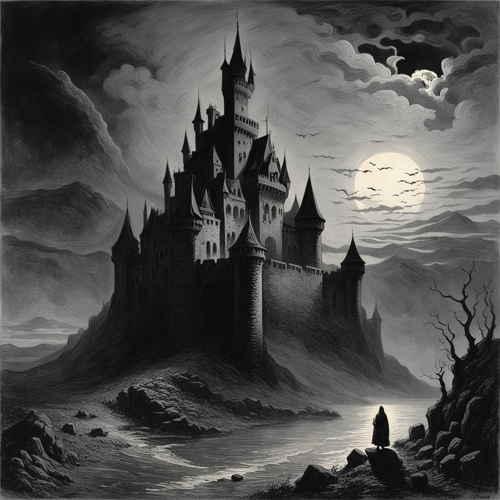 Ghost Castle in Gothic Horror Style