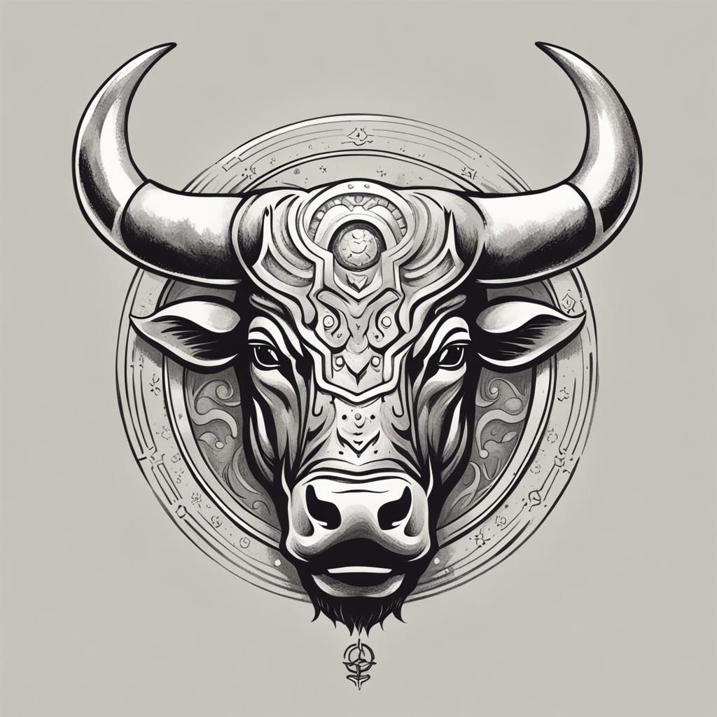 Zodiac Taurus Head Fanart Symbolizing Strength
