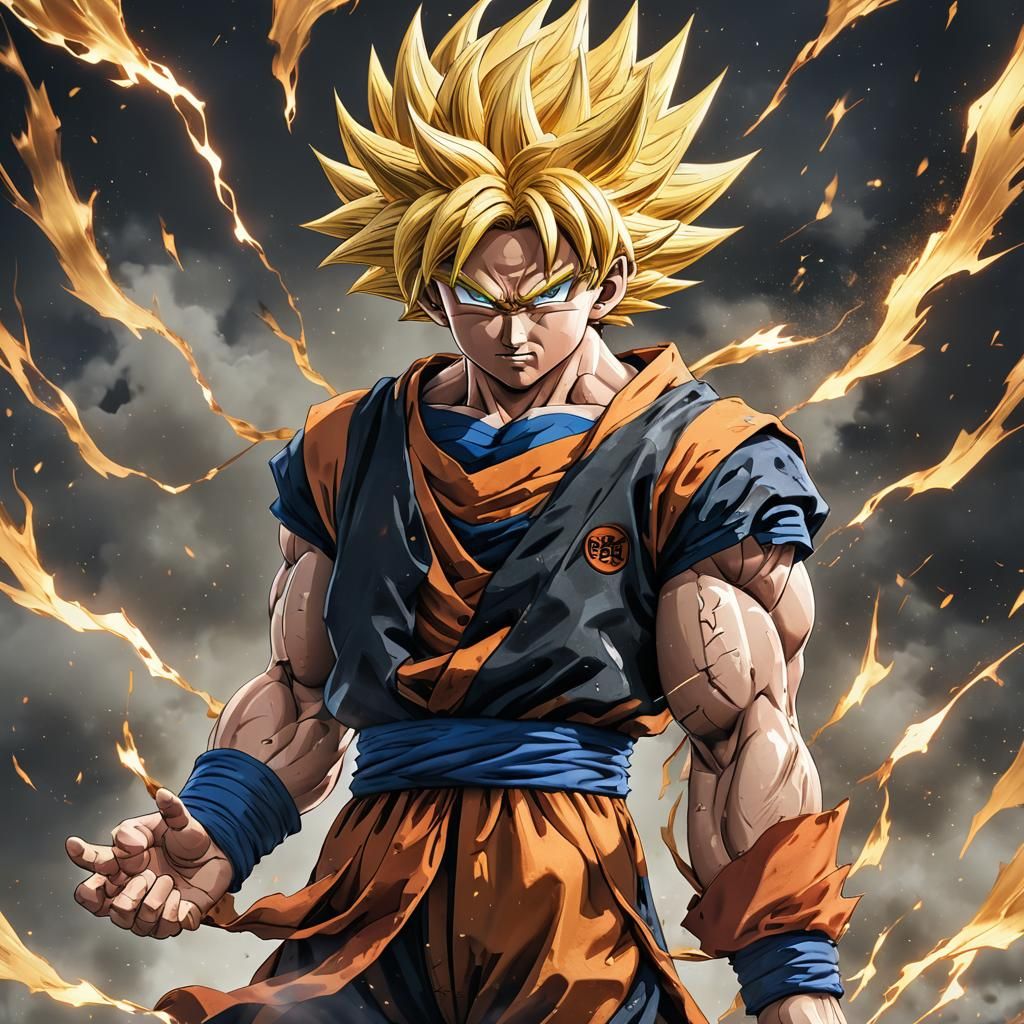 Super Saiyan 5 Goku 3D Anime Art