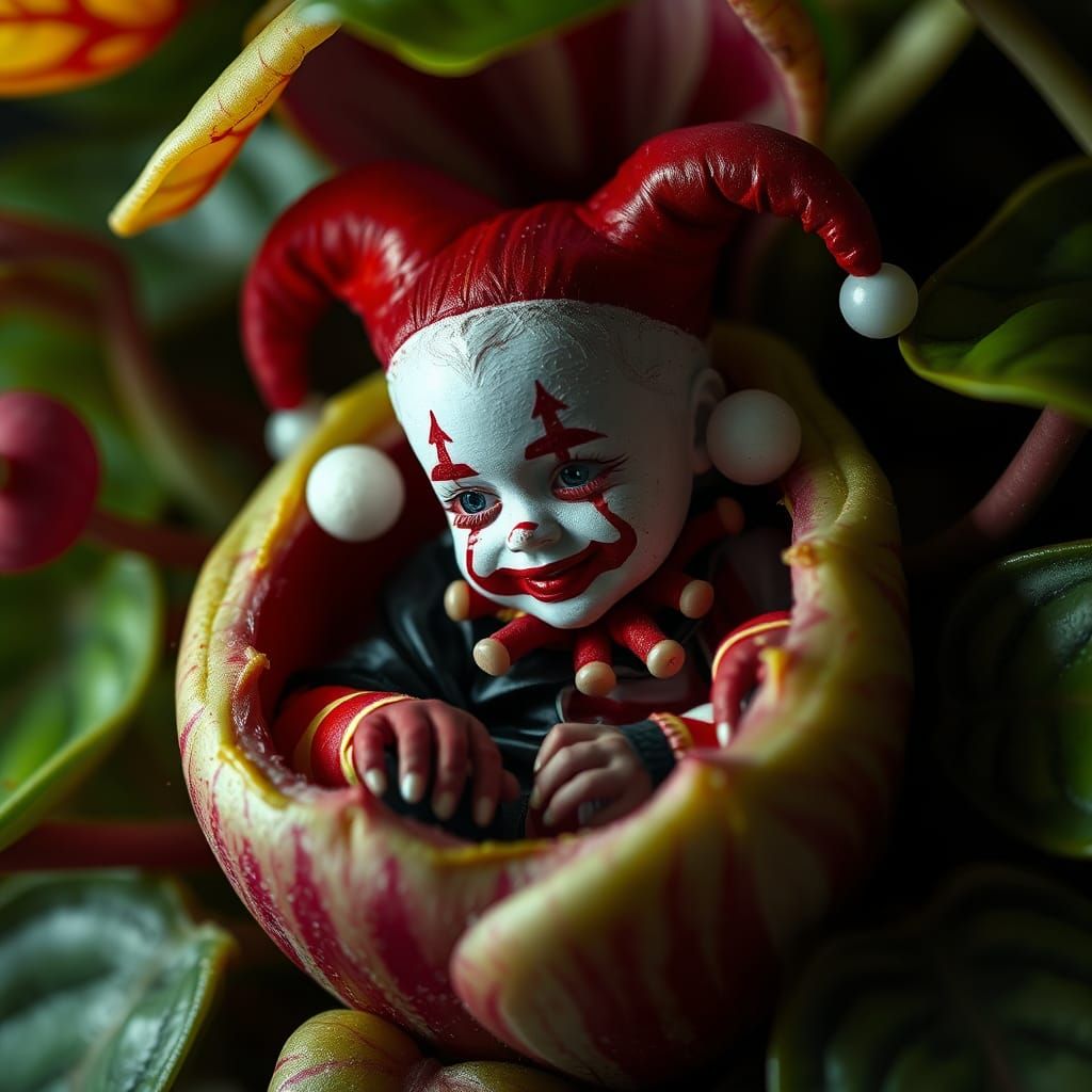 Harley Quinn Baby in Carnivorous Venus Flytrap Dreamscapes