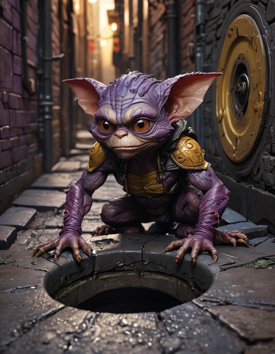 Gremlin Emerges in Dark Fantasy Alleyway