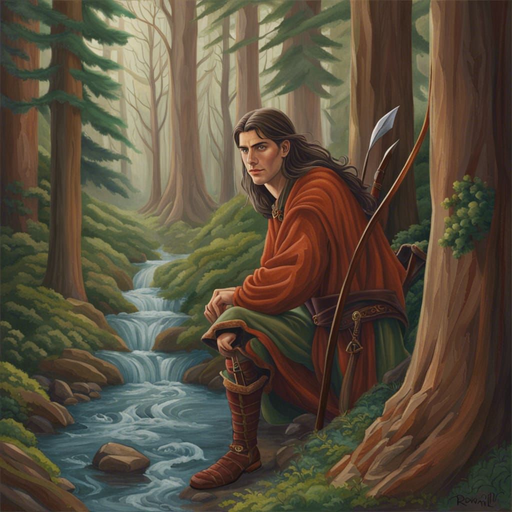 Beren Hunts in the Forest: A Fantasy Illustration