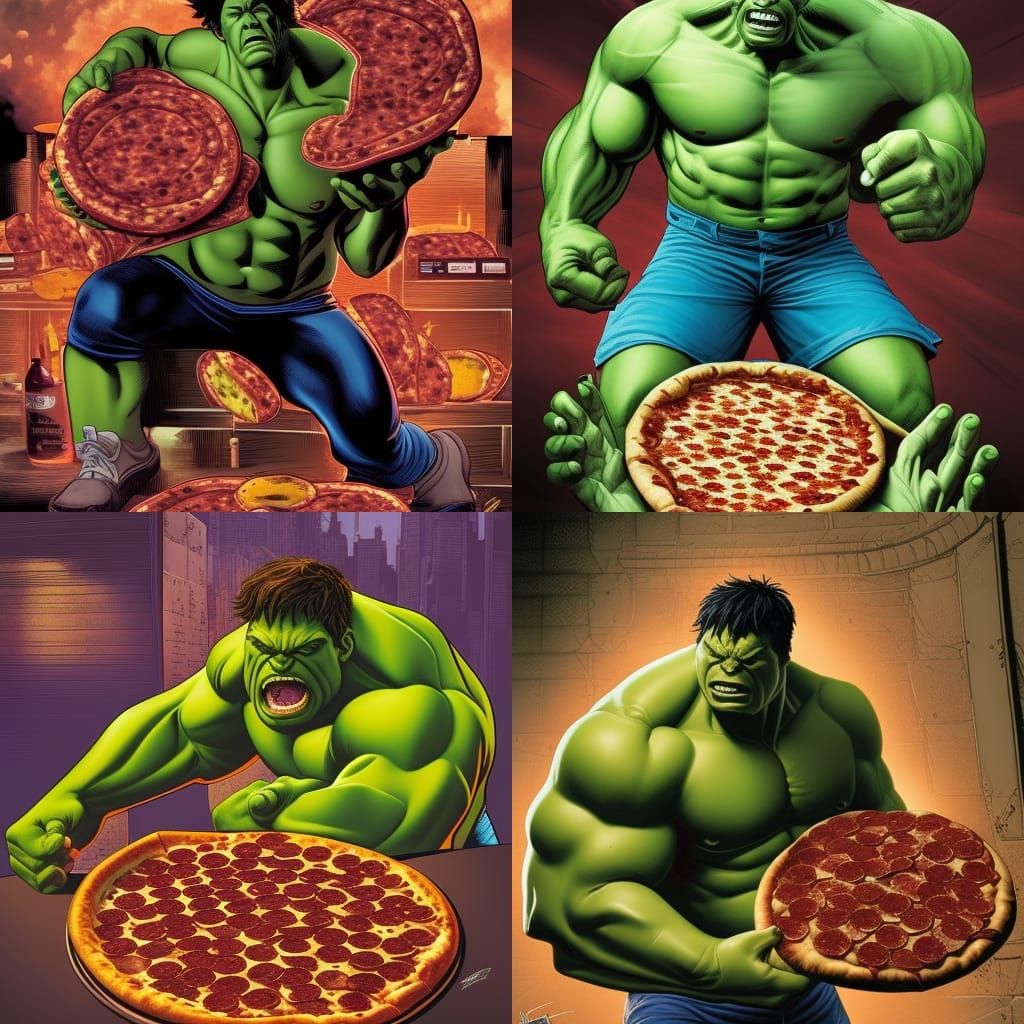 Hulk's Pizza Time: Comic Book Art