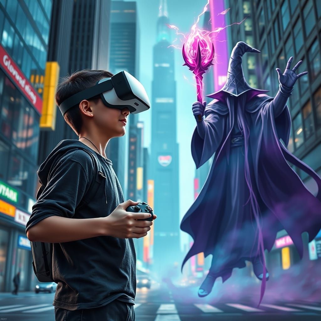 Heroic Gamer Triumphs Over Dark Wizard in Blended Reality