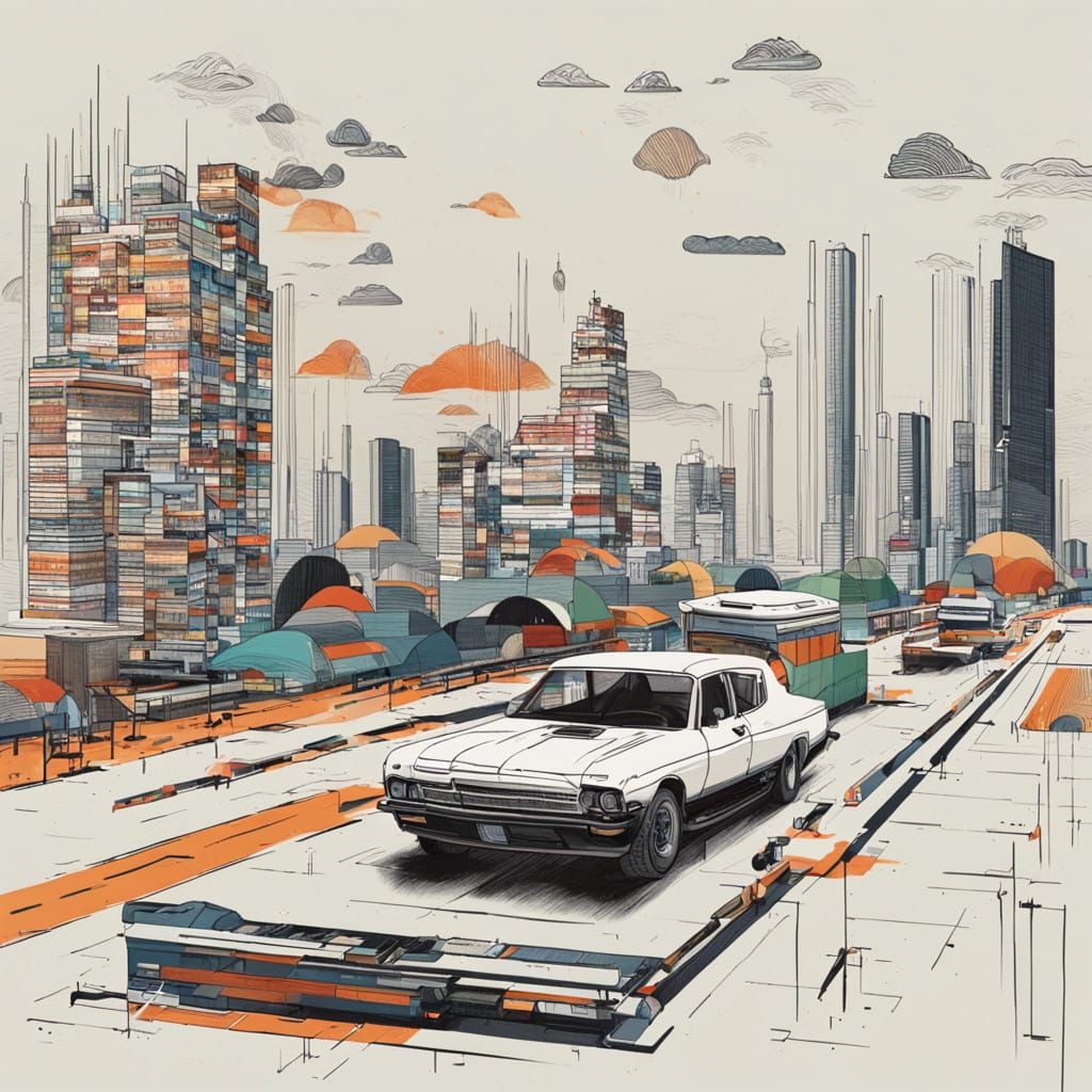 Abstract Digital Art Piece in Neon Colors