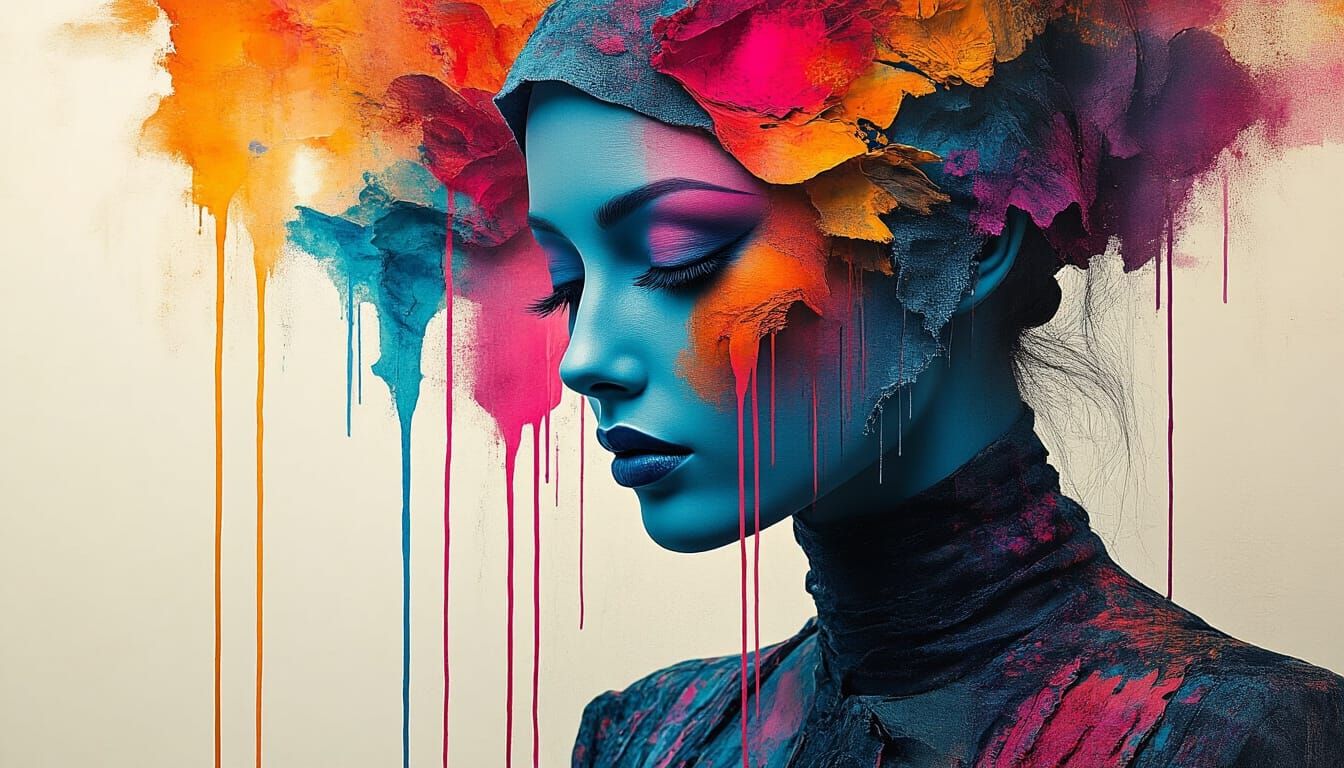 Surreal Cloth Texture Collage in Dalí Style