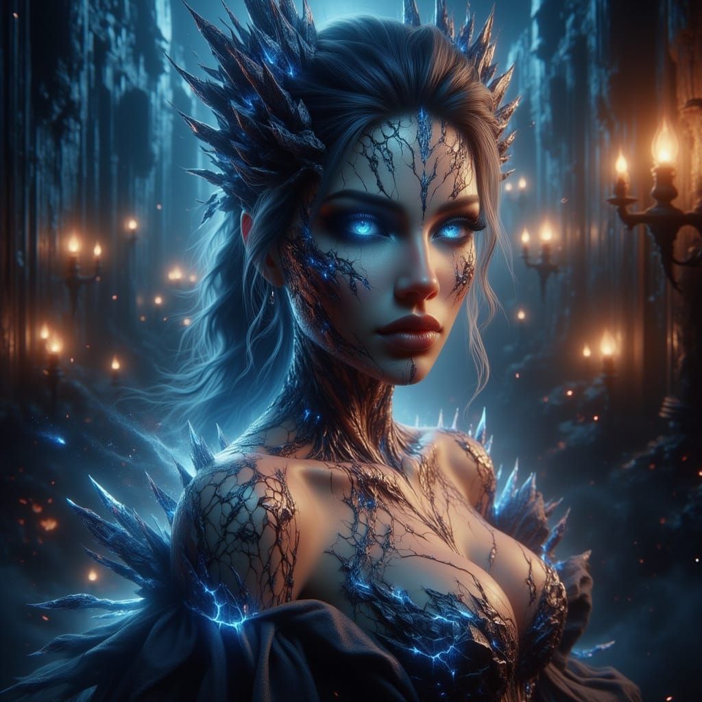 Elegant Woman in Serene Setting: Photorealistic Surrealism