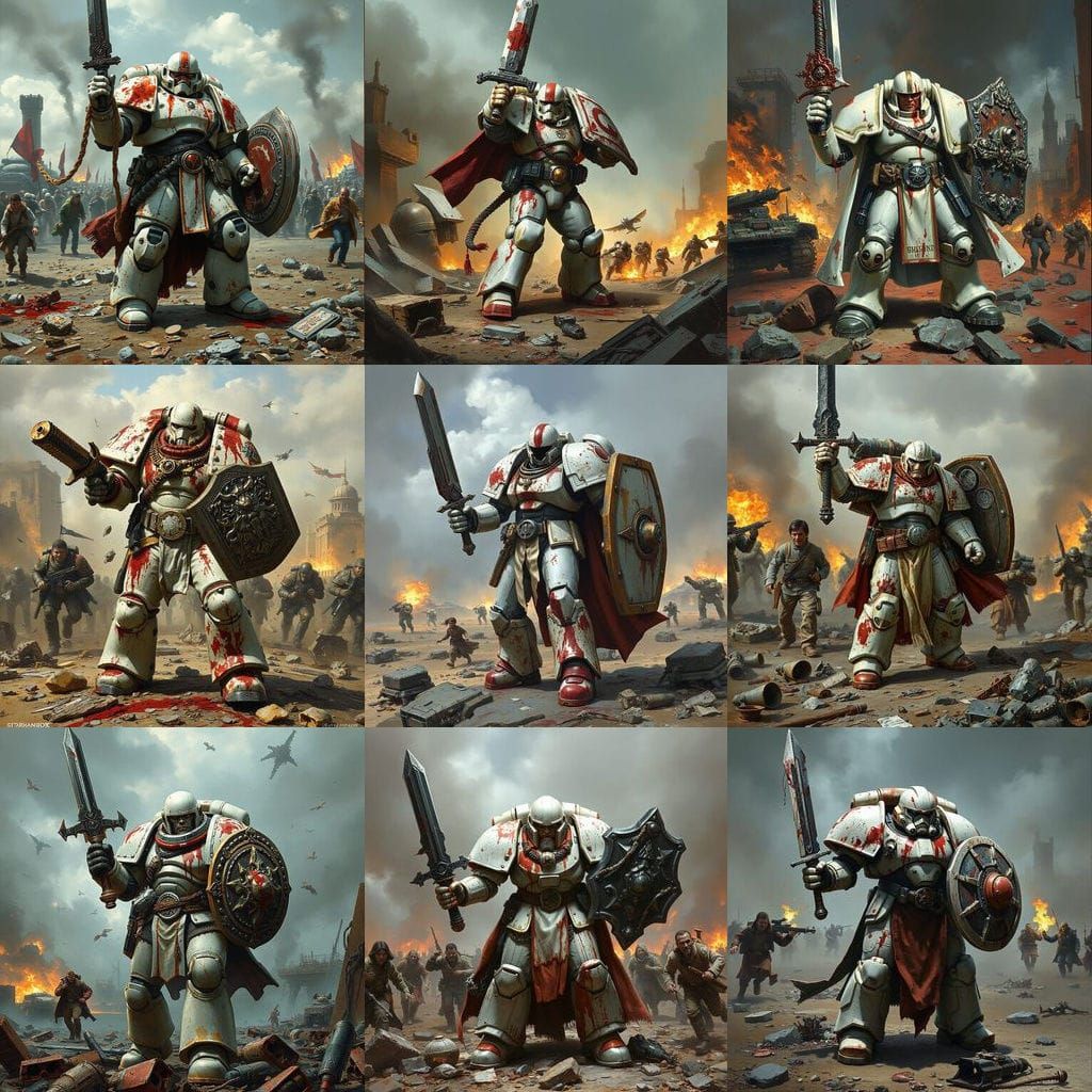 Warhammer 40k Space Marine in Battle