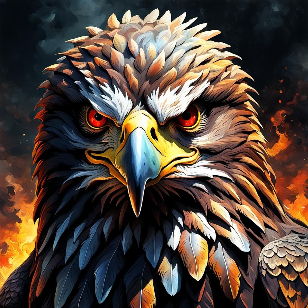 Grotesque Eagle: Gothic Impressionist Masterpiece