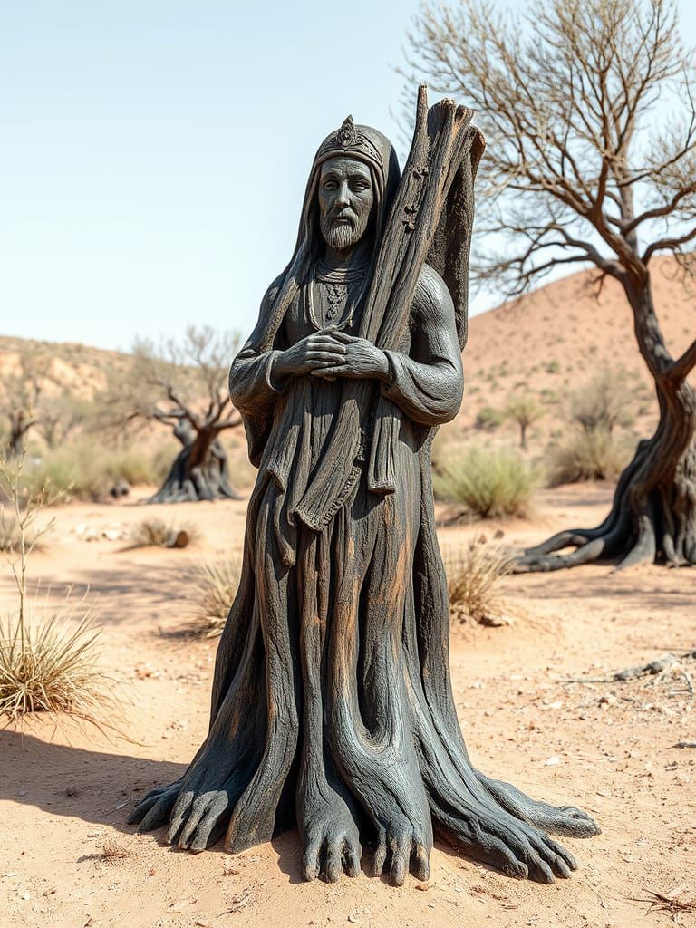 Statue Carved From an Olive Tree