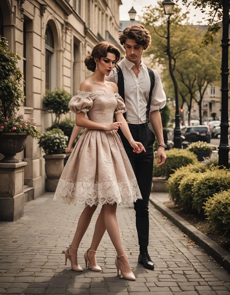 Masculine Boy in Bridgerton Dress, Professional Photography