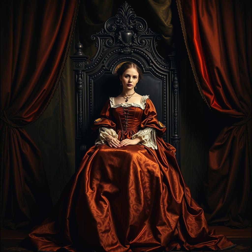 Elegant Renaissance Woman in Gothic Splendor