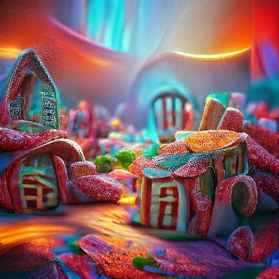 Whimsical Gingerbread House in Fantastical 3D Art