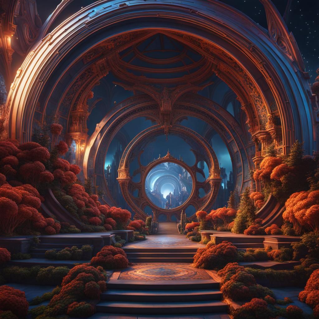 Detailed Matte Painting of a Math Function Parabola