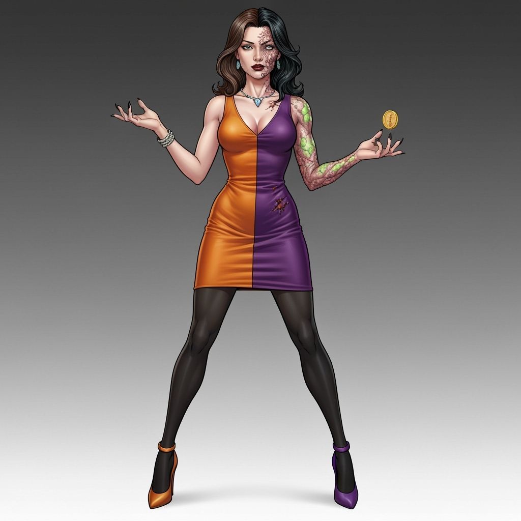 Hailey Dent: Genderbent Two-Face in Comic Style