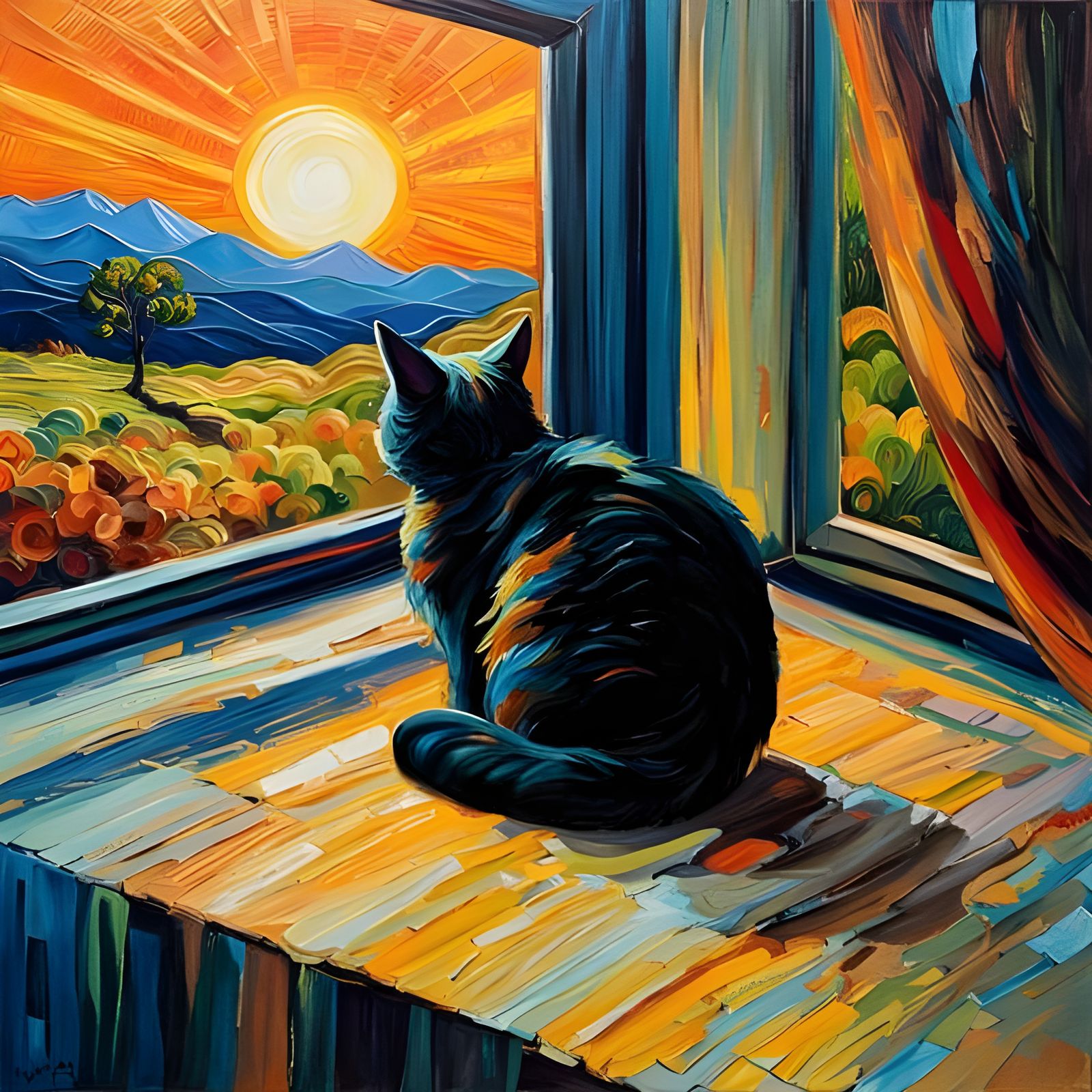 Elegant Black Cat Tail Image