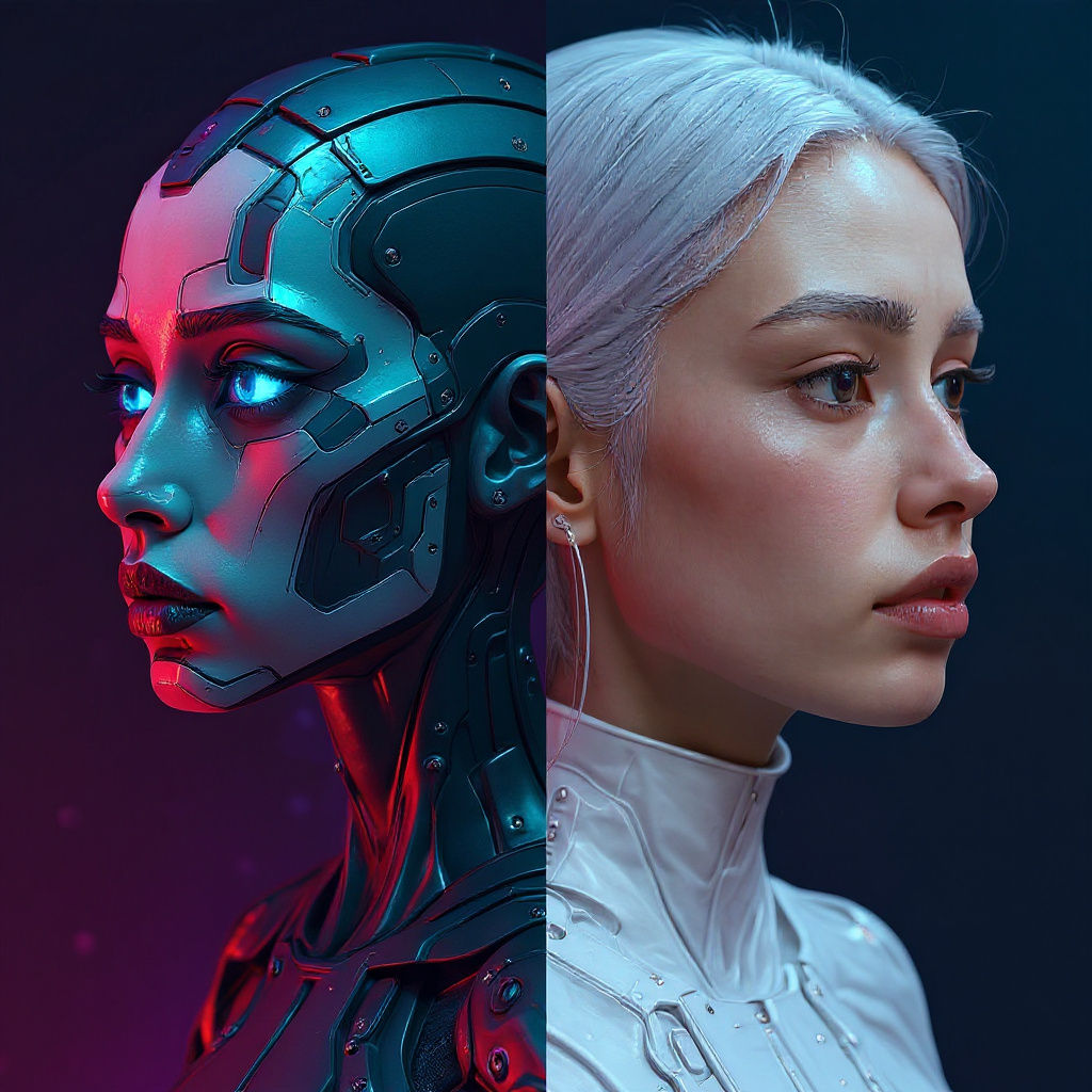 Escher Style Optical Illusion Portrait of Woman