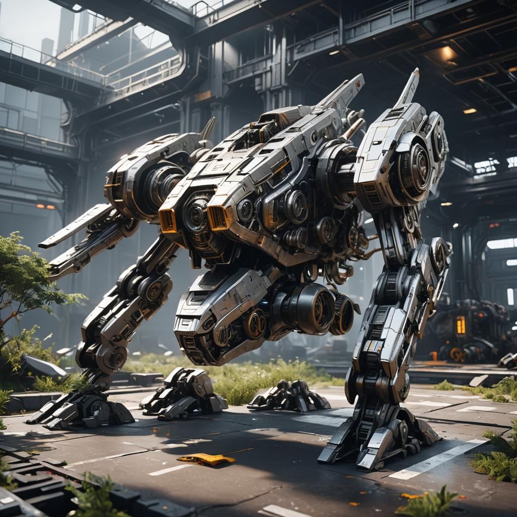 Futuristic Sci-Fi Plane with Intricate Mech Details