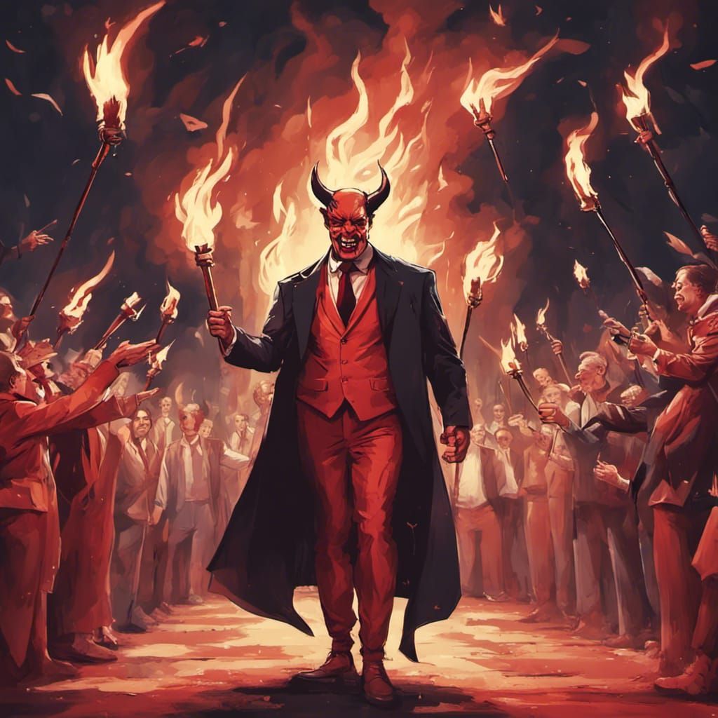 Victorious Devil Politician Celebrates Election Win