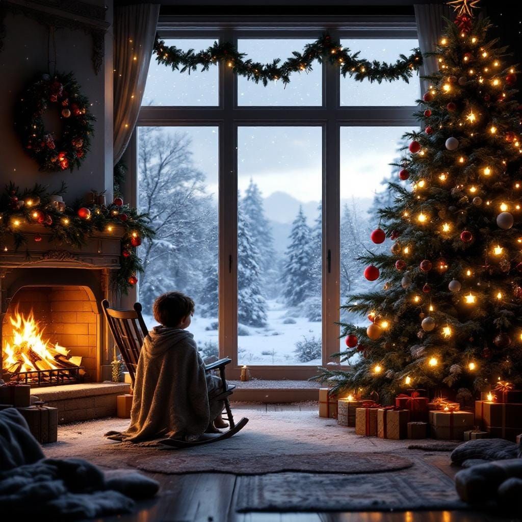 Cozy Christmas Morning Scene in 3D