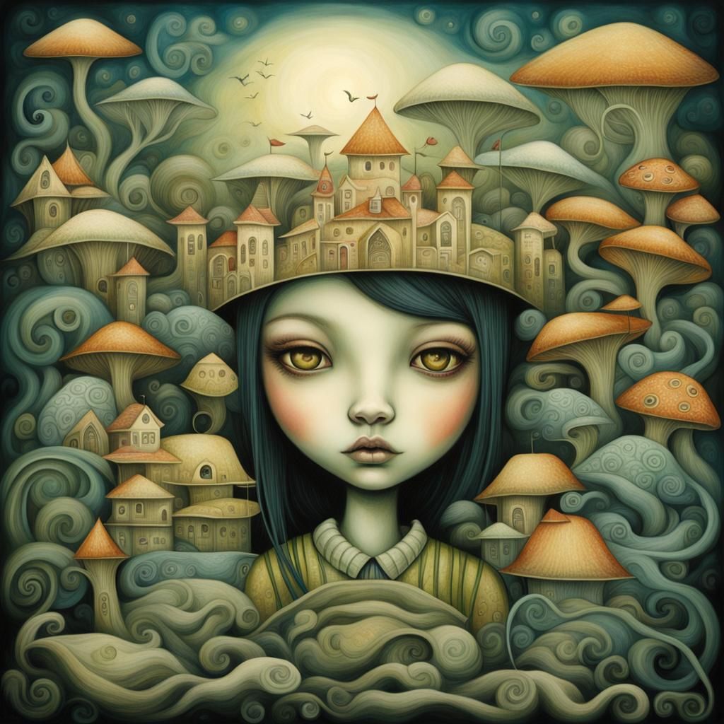 Surreal Portrait in Visionary Art Style