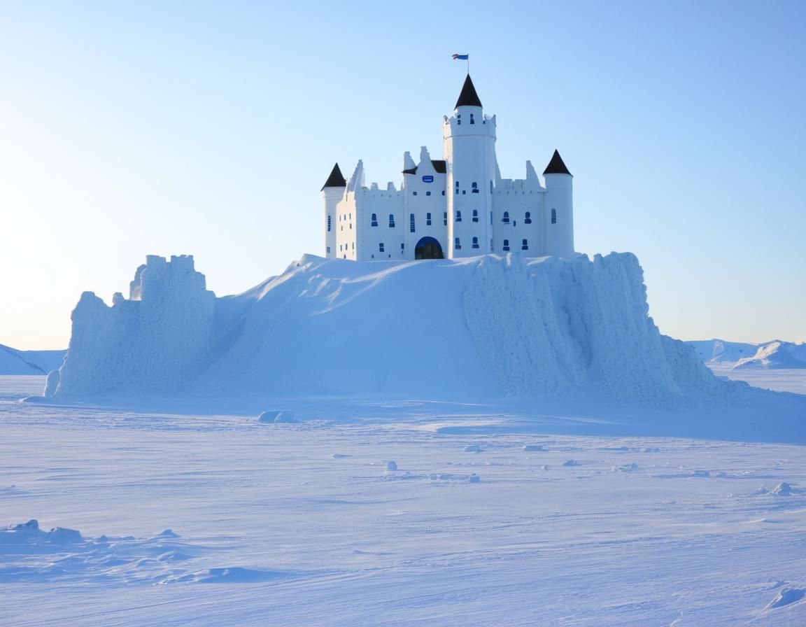 White Castle in Antarctica: AI Generated Image