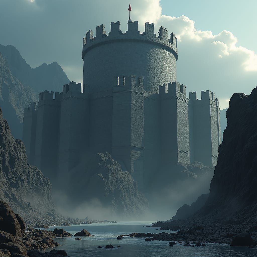 Giant Basalt Fortress Castle in Ultra HD Realism