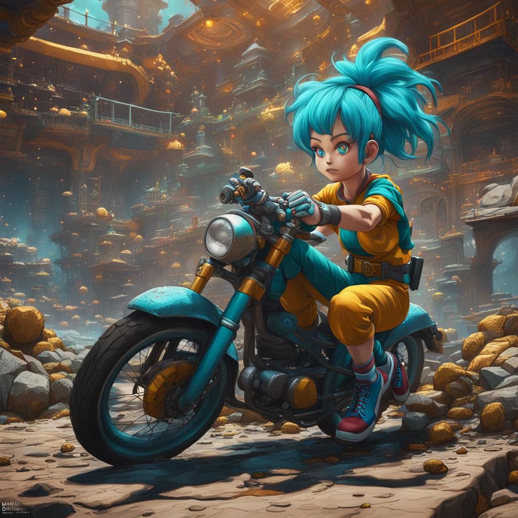 Detailed Matte Painting of Bulma