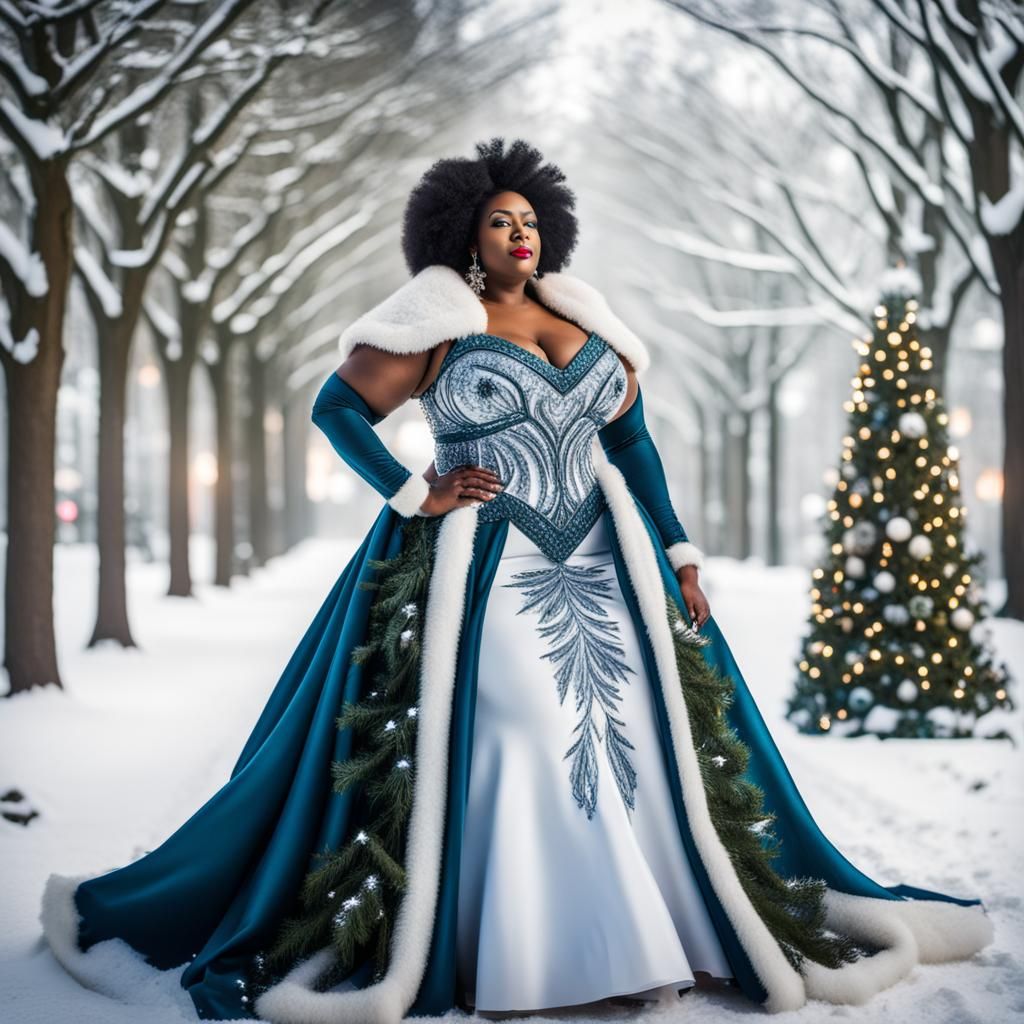 Snow Queen in Revealing Gown: Christmas Fantasy