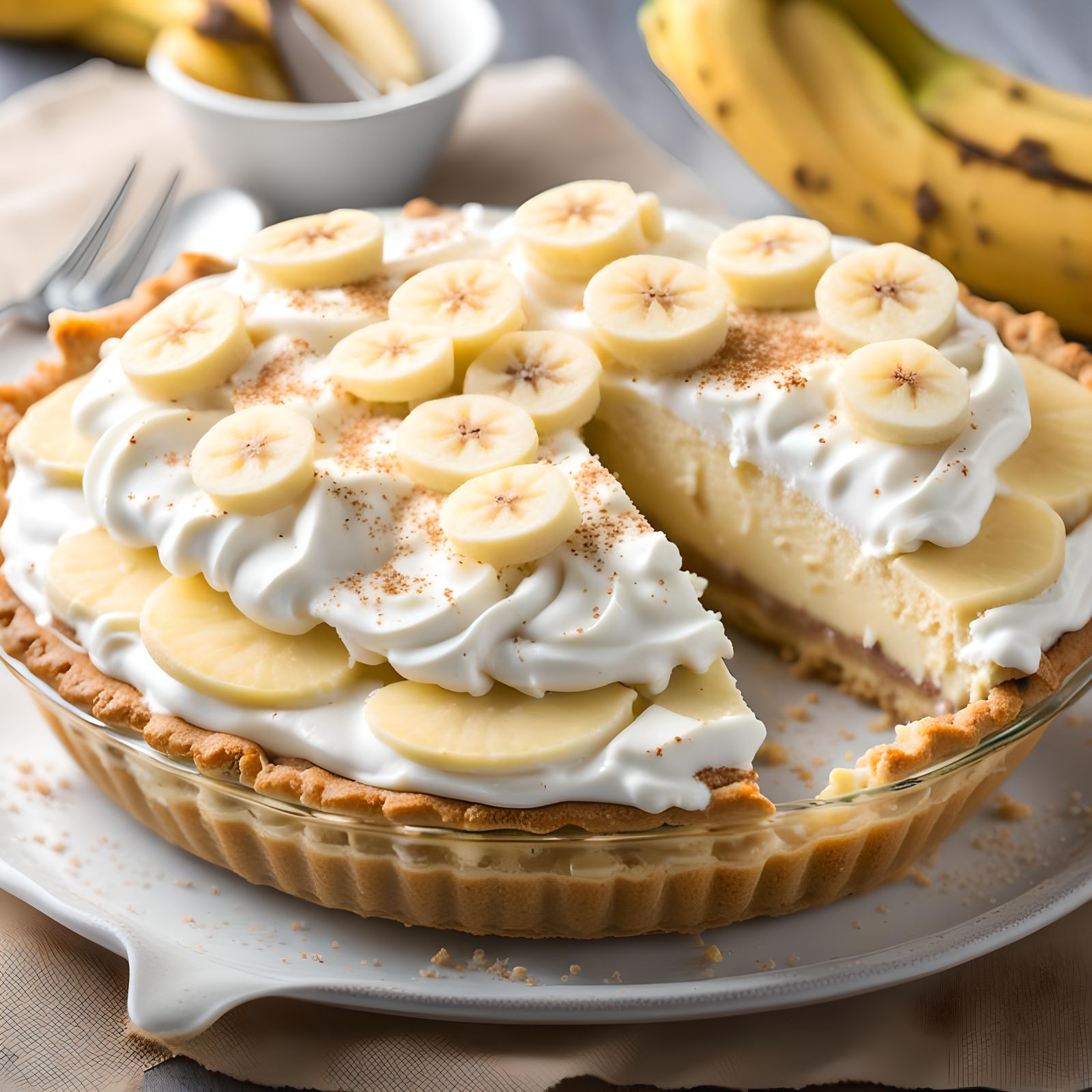 Delicious Banana Cream Pie, Professional Photography