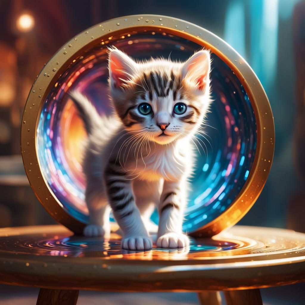 Kitten Emerges From Interdimensional Portal