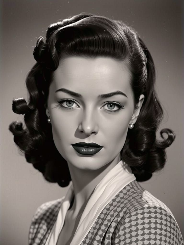 Classic Pin-Up Girl Lana Monroe in 1940s Style