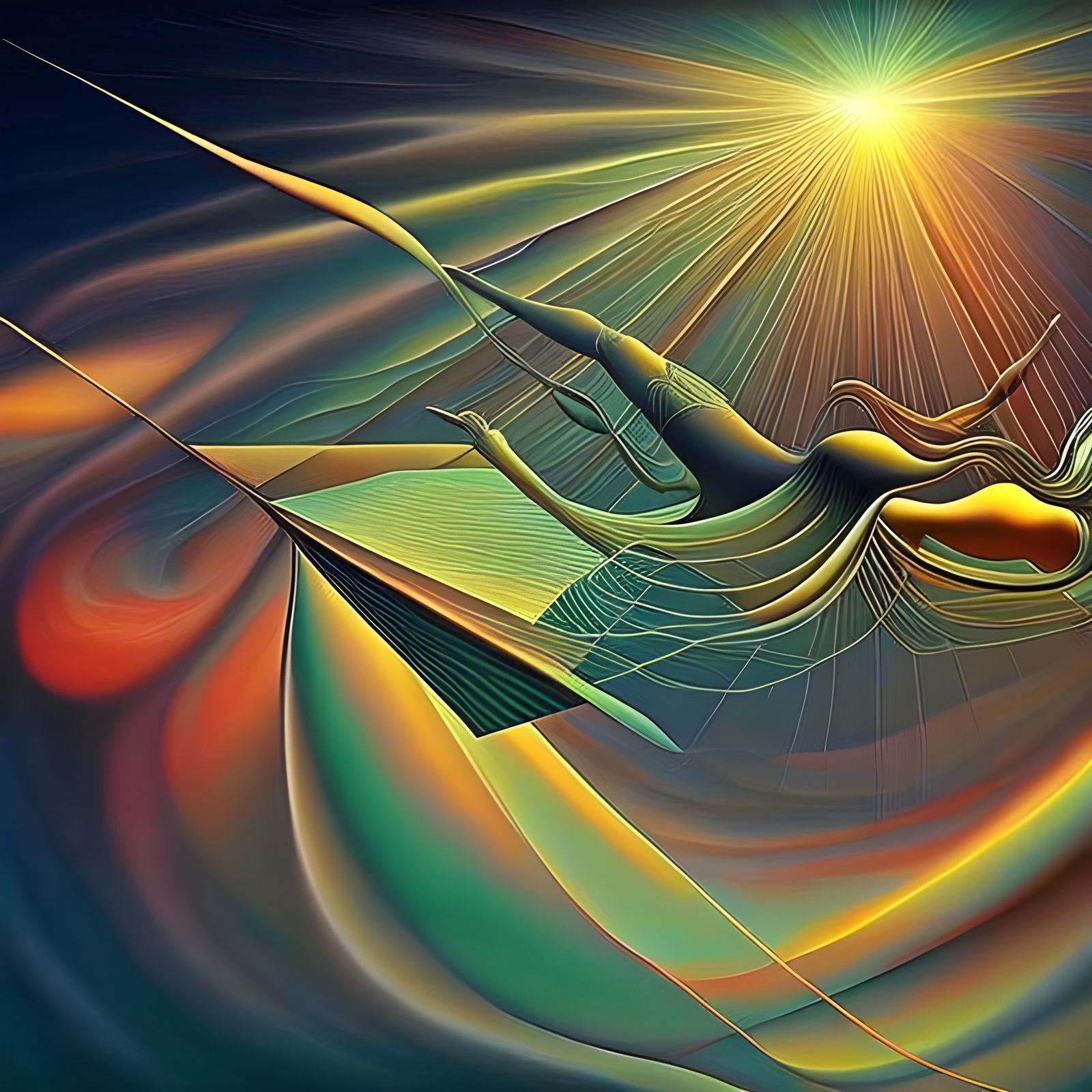 Dreamlike Abstract Illusionism with Radiant Light