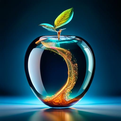 Apple Swarovski Figurine with Cloud Hurricane, Art Nouveau