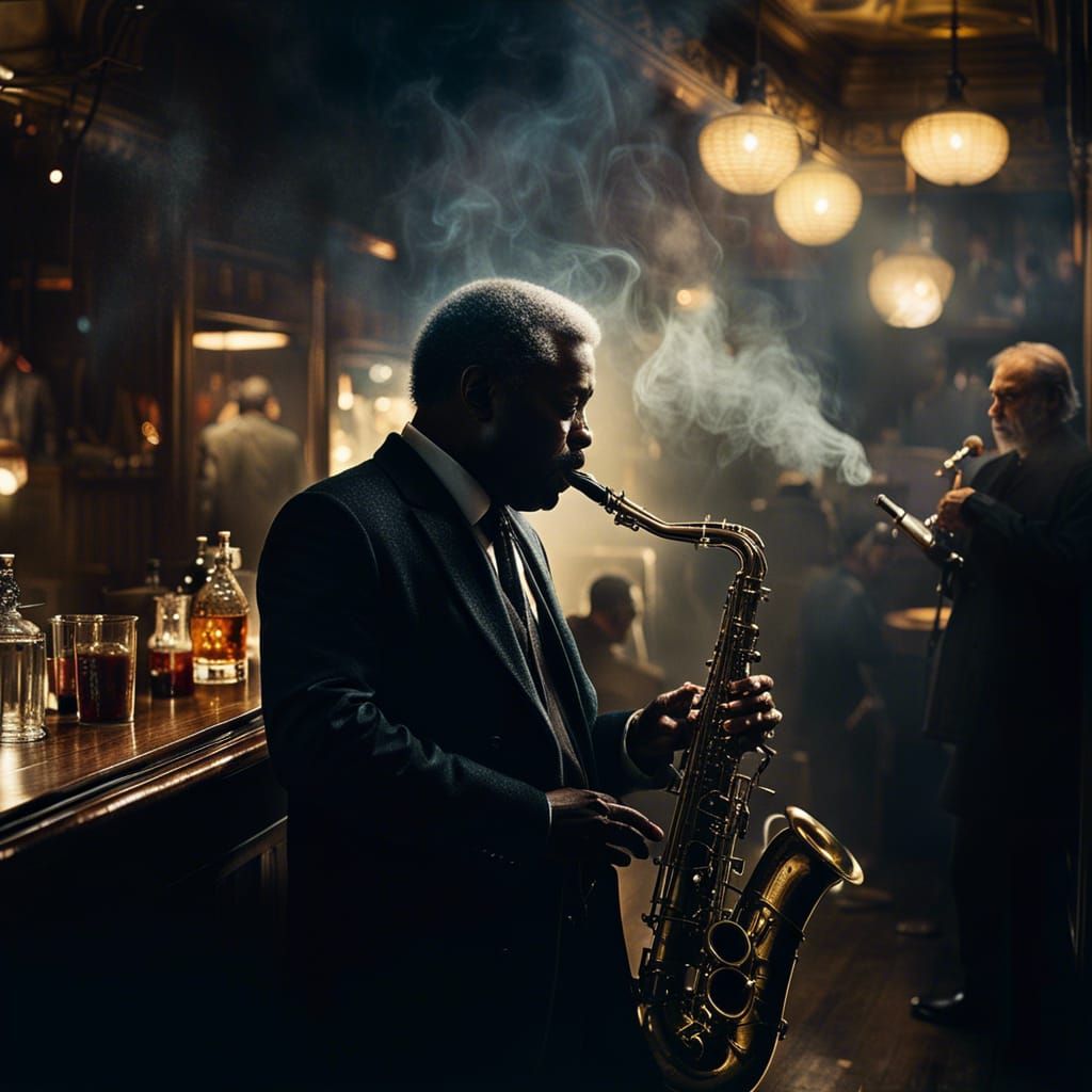 Jazz Saxophone Player in Hyperrealistic Photo