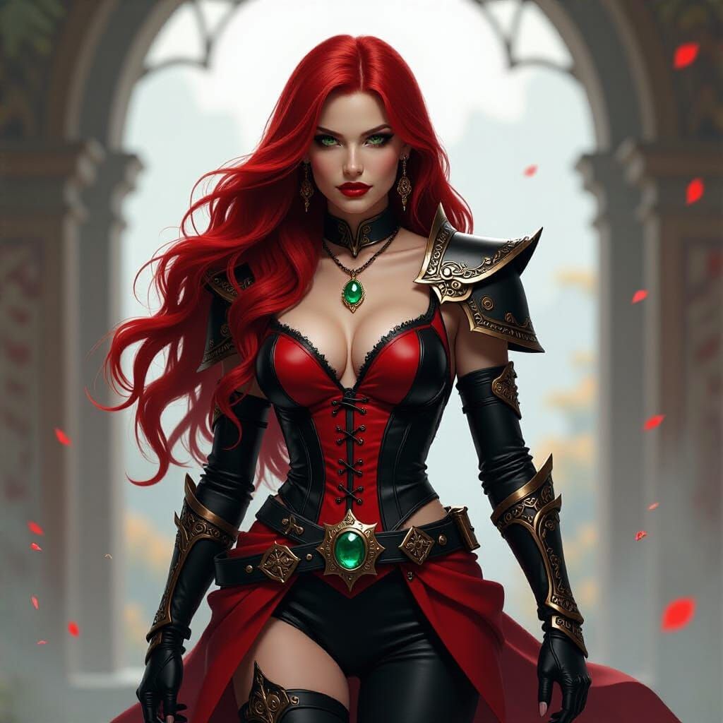 Tiefling Warrior in Vibrant Fantasy Art Style