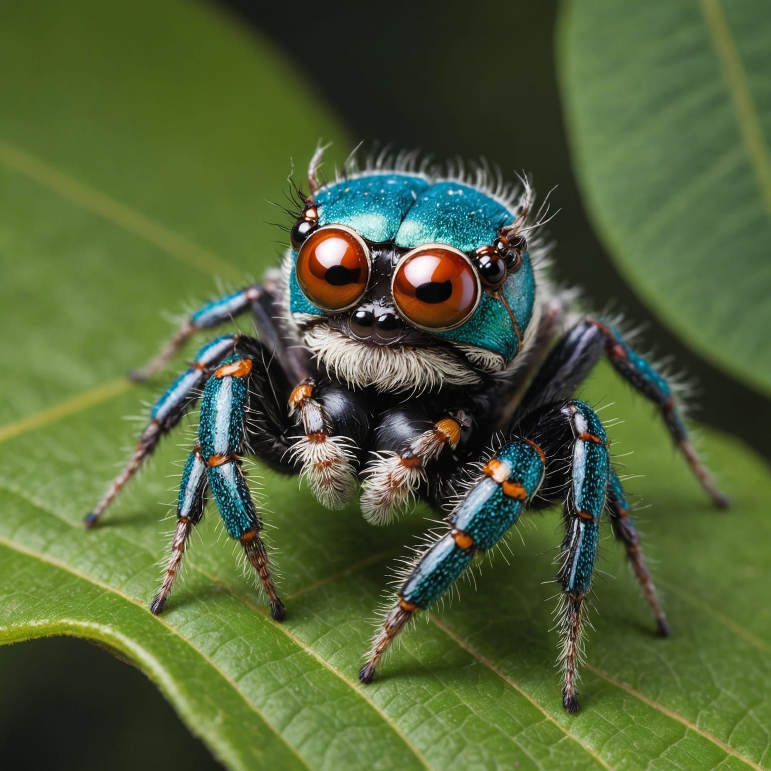 Cute Jumping Spider in Studio Ghibli Style