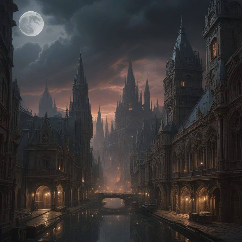 Liberalism in Gothic Cityscape