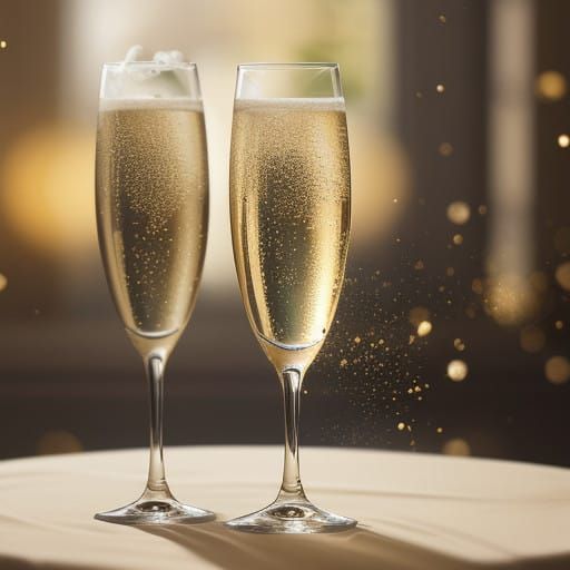 Elegant Champagne Flute in Warm, Golden Light