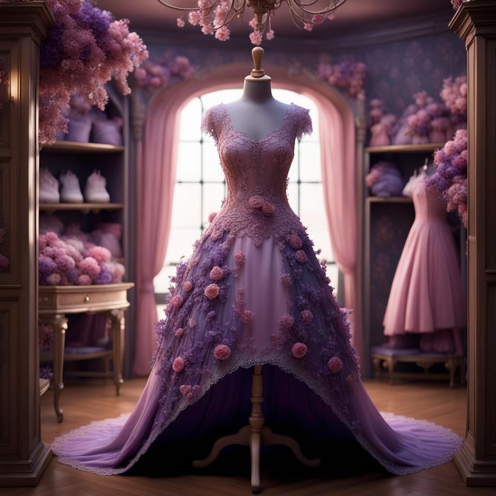 Pastel Dress on Mannequin in Fairy Closet