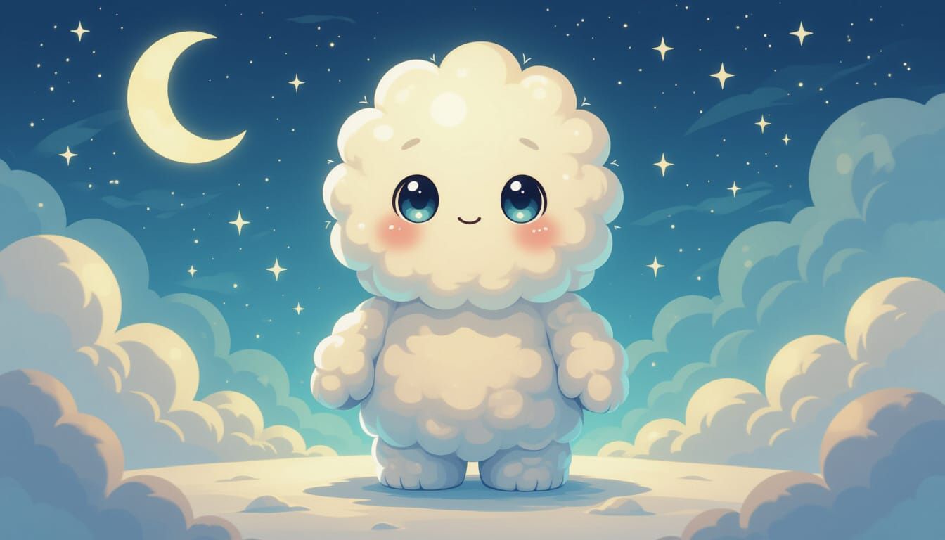 Starfluff Attendant: A Plush Creature Weaving Light