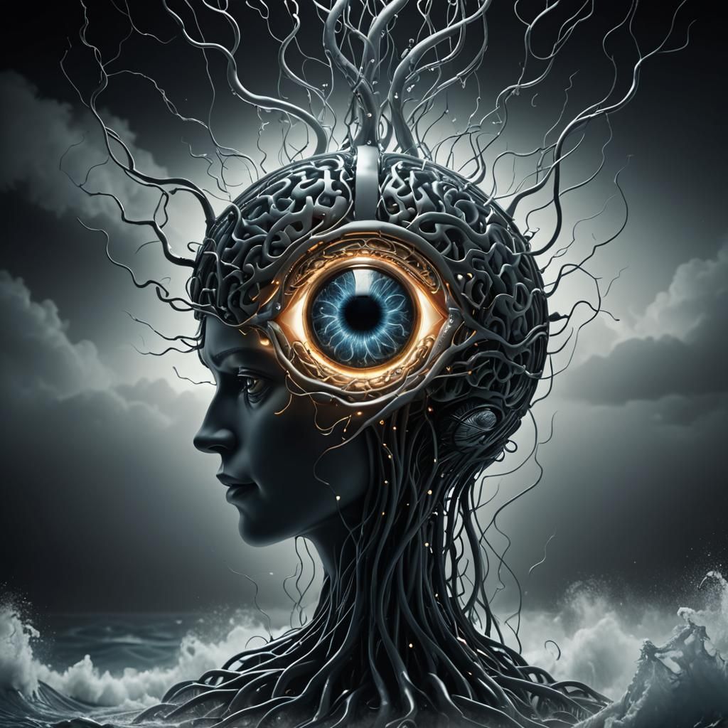 Mesmerizing 3D Render: Glass 'A' Optical Illusion