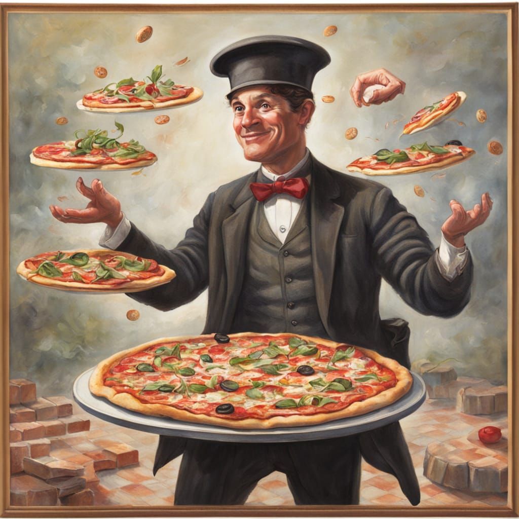 Whimsical Pizza Juggler Performance