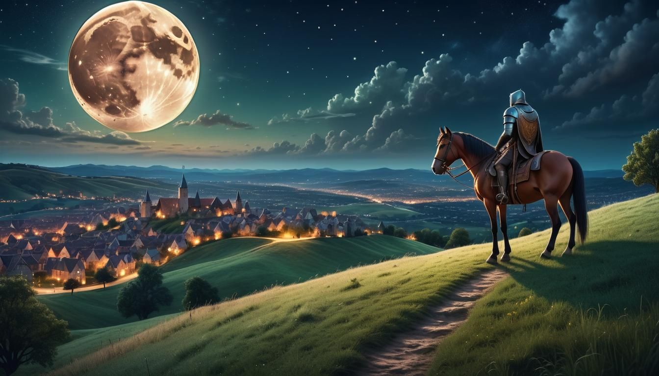 Enchanting Knight Under a Starry Sky
